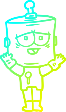 Orijinal soğuk gradyan çizgi robot çizimi