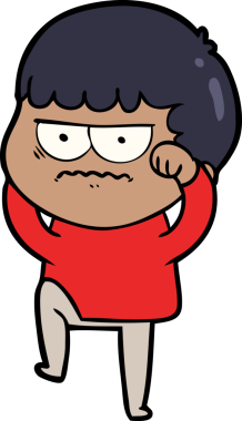 Orijinal çizgi film, sinirli adam.