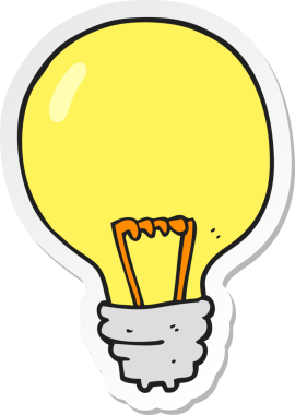 Çizgi film ampulünün orijinal çıkartması