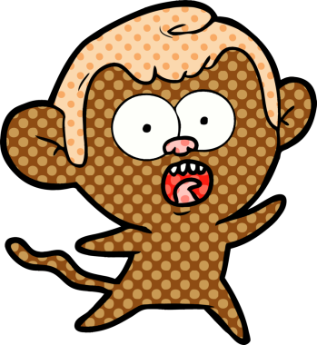 Orijinal karikatür şoke maymun