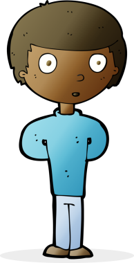 Orijinal karikatür meraklı çocuk