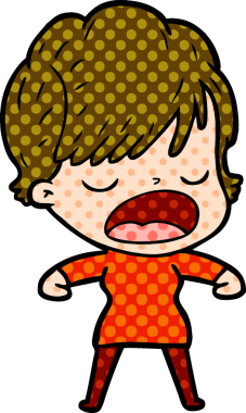 Orijinal çizgi film kadını konuşuyor.