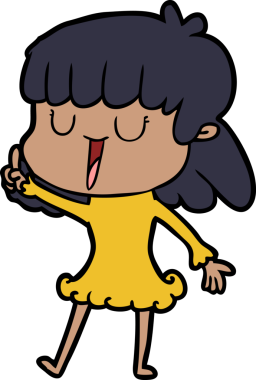 Bir insan tarafından çizilmiş orijinal karikatür kadın.