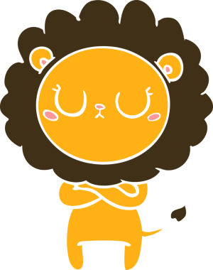 Orijinal düz renk çizgi film aslanı