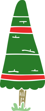 Orijinal karikatür karalaması Noel ağacı