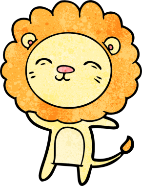 Bir insan tarafından çizilmiş orijinal karikatür aslanı.