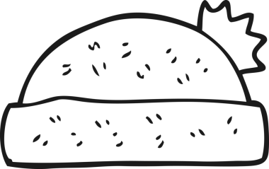 Orijinal siyah beyaz çizgi film kış şapkası