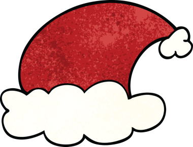 Orijinal karikatür. Noel şapkaları.