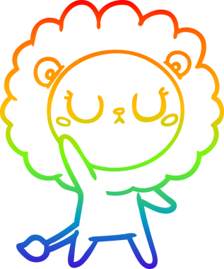 Orijinal gökkuşağı gradyanı çizgi film aslanı çizimi