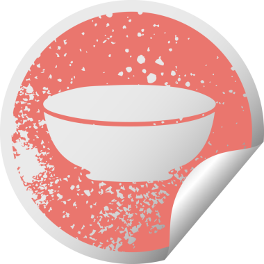 Orijinal sıkıntılı dairesel kabuk soyma etiketi ilginç sembol kasesi