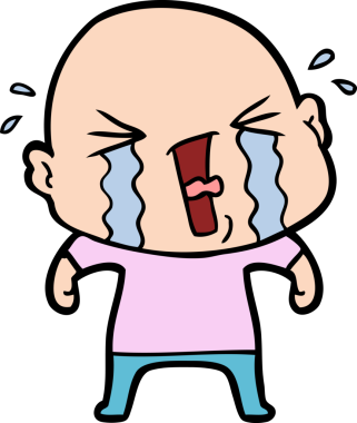 Asıl çizgi film ağlayan kel adam.