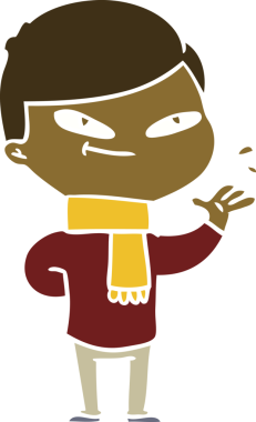 Orijinal düz renkli çizgi film çocuğu