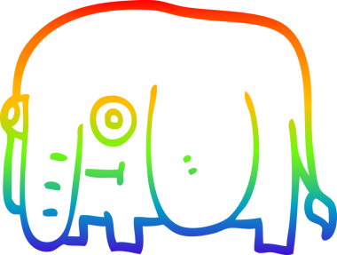 Orijinal gökkuşağı gradyanı çizgi filin çizimi