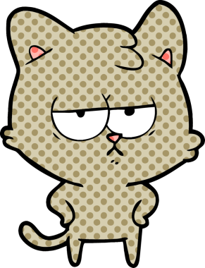 Orijinal sıkılmış çizgi film kedisi