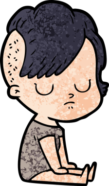 Bir insan tarafından çizilmiş orijinal karikatür kadın.