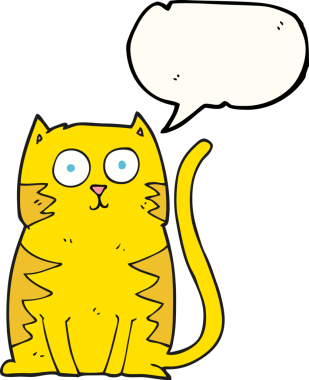 Orjinal serbest konuşma balonu çizgi film kedisi