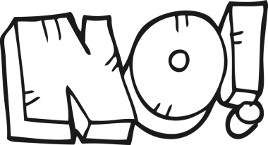 Orijinal siyah beyaz çizgi film HAYIR! bağır