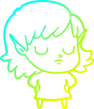 Çizgi film karakteri elf kızı çizimi.