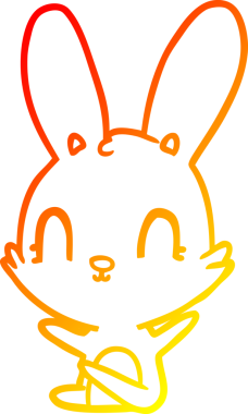 Sevimli bir çizgi film tavşanının orjinal sıcak çizgi çizimi