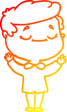 Barışçıl bir adamın orjinal sıcak çizgi çizimi.