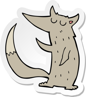 Çizgi film kurdunun orijinal çıkartması.