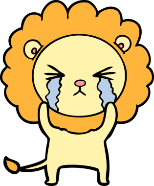 orijinal karikatür ağlayan aslan