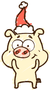 Orijinal Noel Domuz Tebeşiri Çizimi