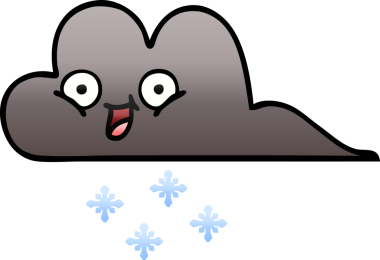 Bir fırtına kar bulutunun orjinal gölgelenmiş karikatürü