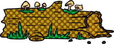 Bir ağaç kütüğünün orijinal el çizimi karalaması.