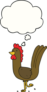 Düşünce baloncuklu orijinal horoz