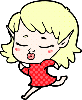 Orijinal güzel elf kızı koşuyor.