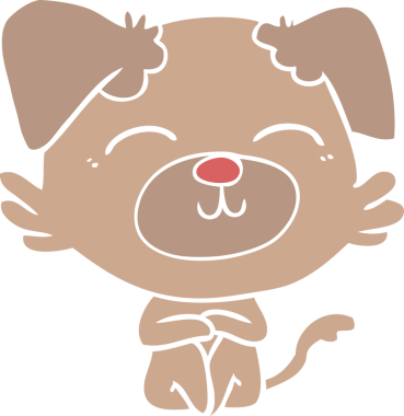 Orijinal düz renkli çizgi film köpeği