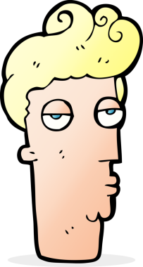 Orijinal çizgi film sıkılmış adamın yüzü.