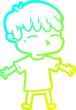 Çizgi film meraklısı bir çocuğun orijinal soğuk gradyan çizimi