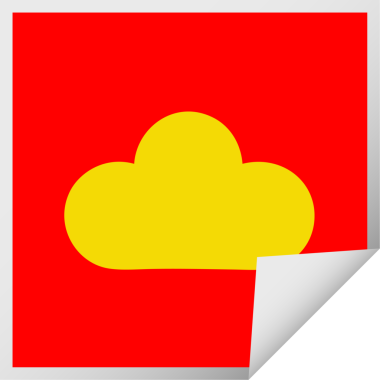 Beyaz bir bulutun orijinal kabuk soyma etiketi