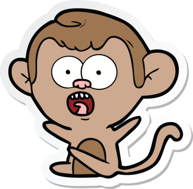 Şok olmuş bir maymunun orijinal çıkartması.