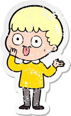 Çizgi film karakterinin kederli orijinal çıkartması