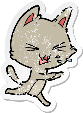 Çizgi filmdeki kedi tıslaması.