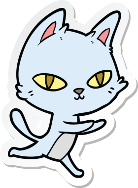 Çizgi film kedisinin orijinal çıkartması.