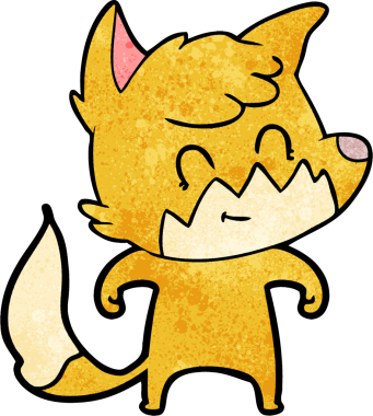 Orijinal çizgi film dostu tilki.