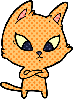 Orijinal kafası karışık çizgi film kedisi