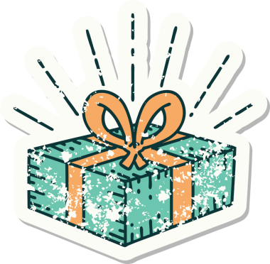 Orijinal eski dövme stili yılbaşı hediyesi.