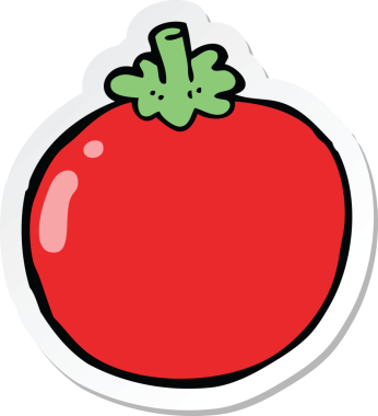 Çizgi film domatesinin orijinal çıkartması