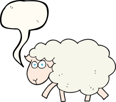 Orijinal serbest konuşma balonu çizgi film koyunu