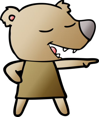 Bir insan tarafından çizilmiş orijinal çizgi film ayısı.