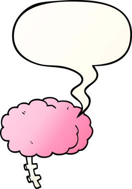 Düzgün eğimli konuşma baloncuklu orijinal çizgi film beyni