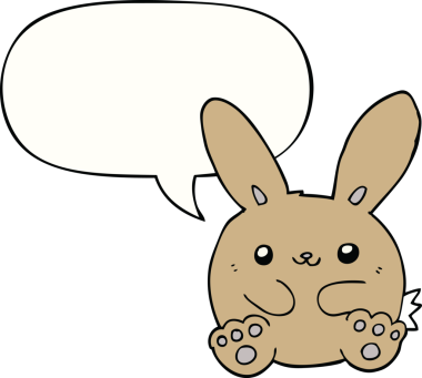 Konuşma balonlu orijinal çizgi film tavşanı