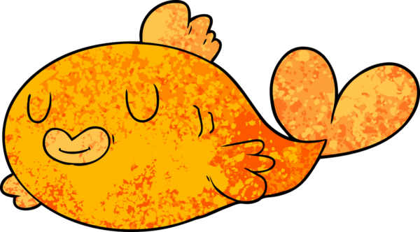 Orijinal mutlu çizgi film balığı.