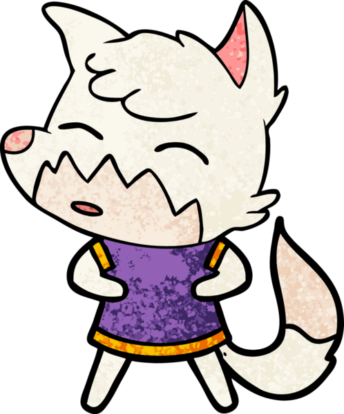 Bir insan tarafından çizilmiş orijinal tilki çizgi filmi.