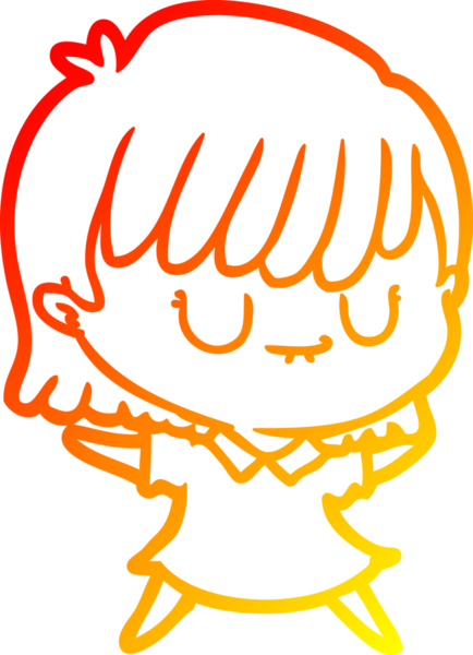 Bir çizgi film kadınının orjinal sıcak çizgi çizimi